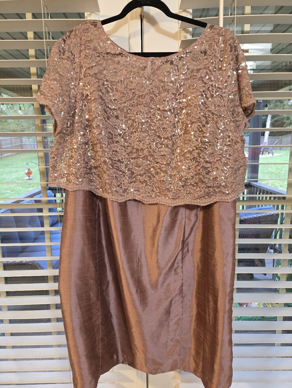 R&M Richards elegant 2pc cocktail wedding guest dress sz 22W sequined crop 18W